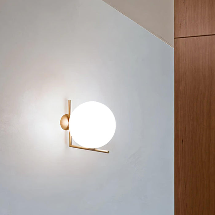 Blown Glass Opal Glass Wall Lamp-DWHOME