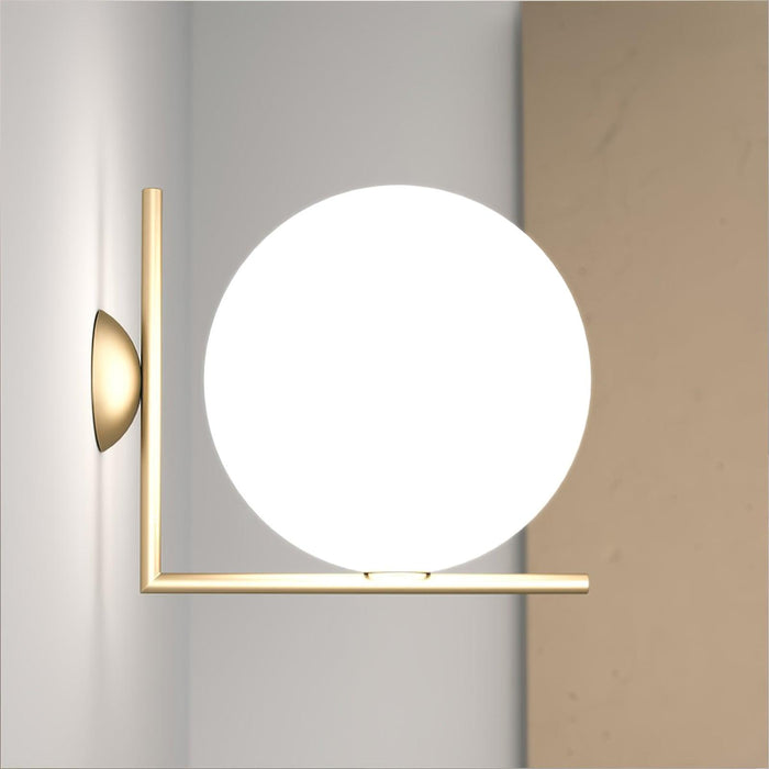 Blown Glass Opal Glass Wall Lamp-DWHOME