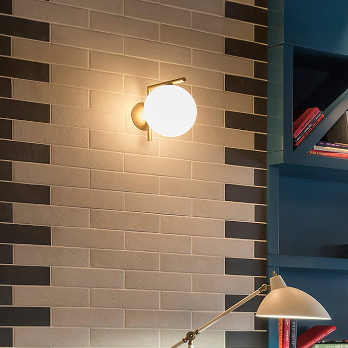 Blown Glass Opal Glass Wall Lamp-DWHOME