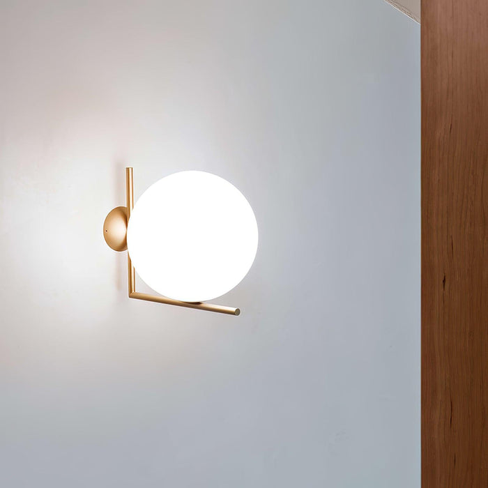 Blown Glass Opal Glass Wall Lamp-DWHOME