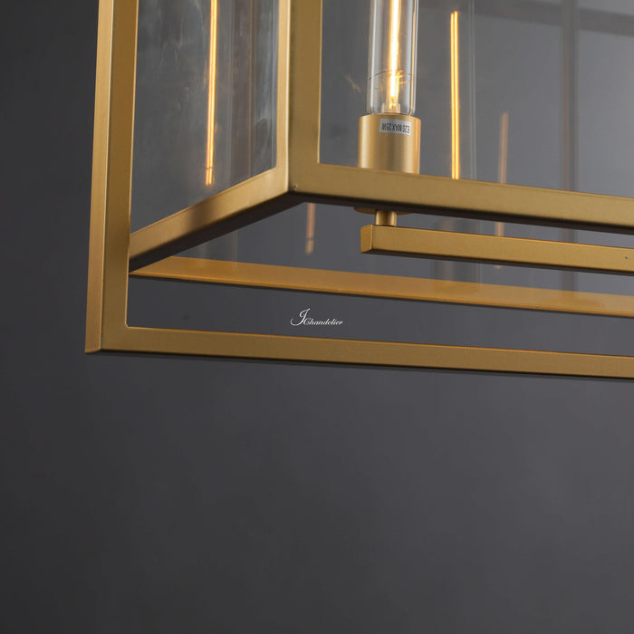 Baker Glass Lantern Rectangular Chandelier 72"-DWHOME