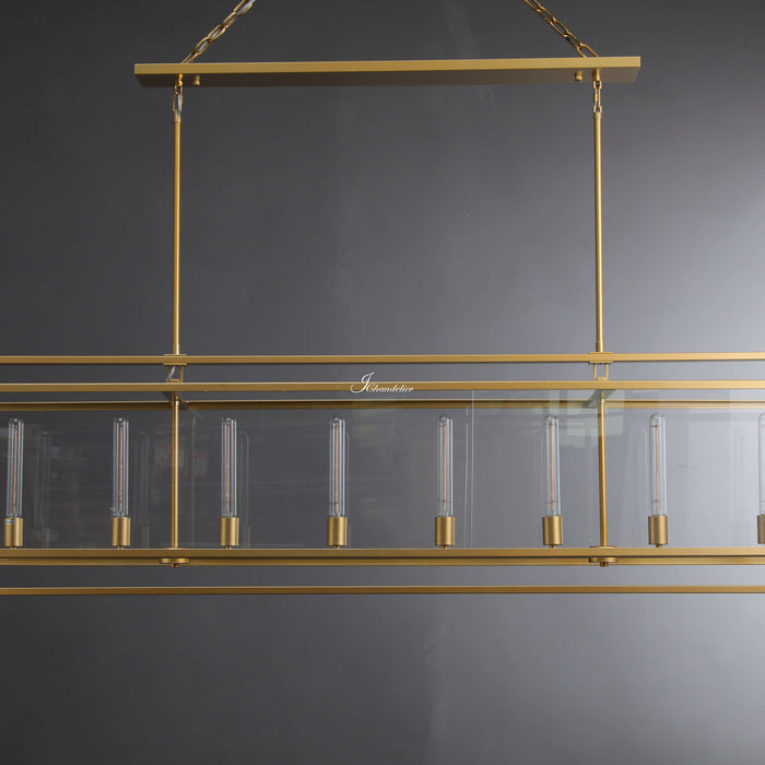 Baker Glass Lantern Rectangular Chandelier 72"-DWHOME