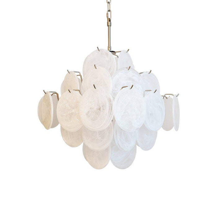 Isadora Murano White Disc Chandelier - DWHOME