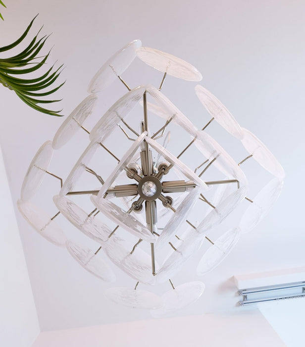 Isadora Murano White Disc Chandelier - DWHOME