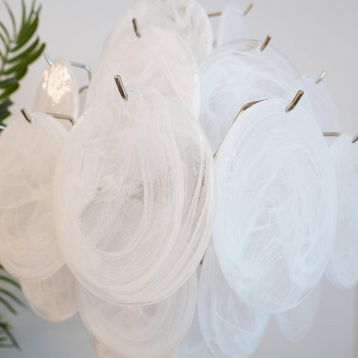 Isadora Murano White Disc Chandelier - DWHOME