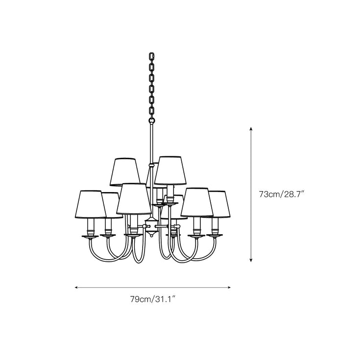 Jeremiah Vintage Brass Chandelier-DWHOME