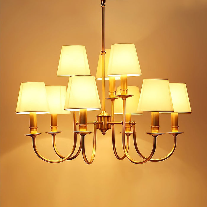 Jeremiah Vintage Brass Chandelier-DWHOME