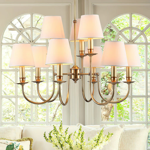 Jeremiah Vintage Brass Chandelier-DWHOME