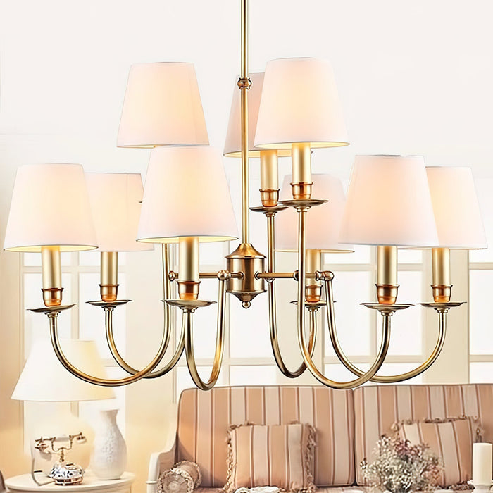 Jeremiah Vintage Brass Chandelier-DWHOME