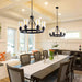 Jeshi 6-Lights Black Iron Wagon Wheel Chandelier - DWHOME