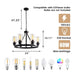 Jeshi 6-Lights Black Iron Wagon Wheel Chandelier - DWHOME