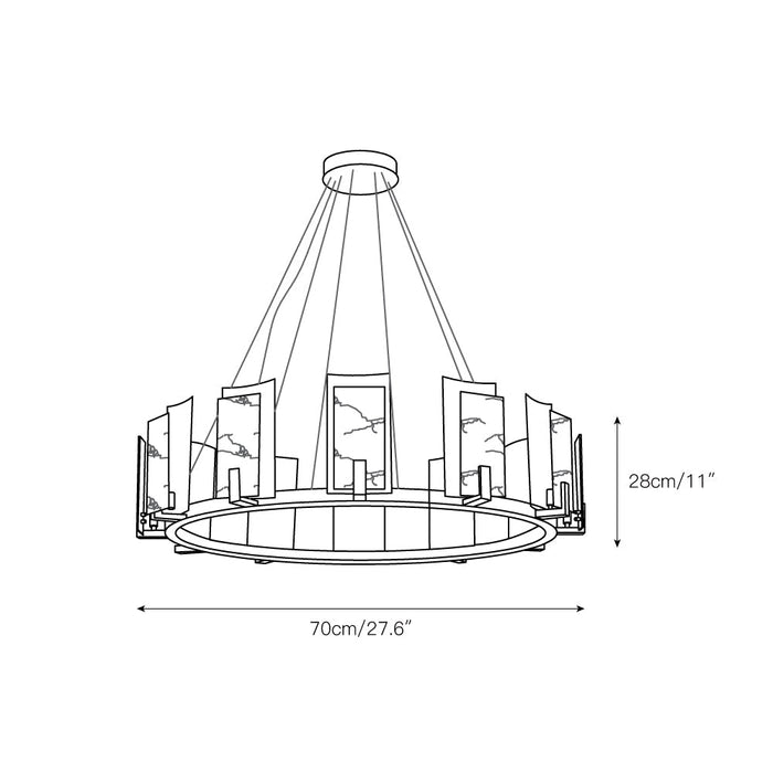 Jessie Alabaster Round Chandelier-DWHOME