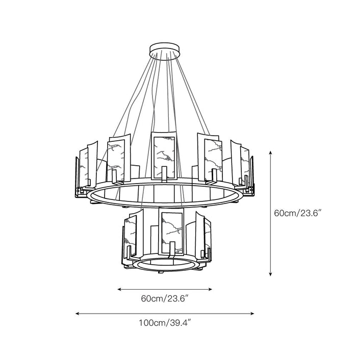 Jessie Alabaster Round Chandelier-DWHOME