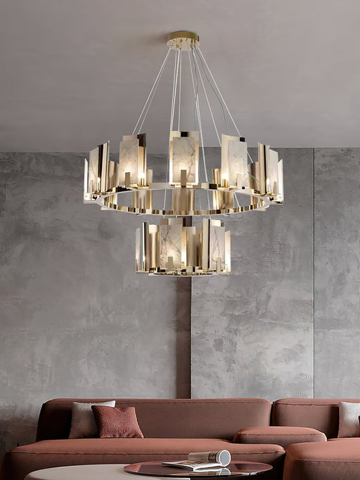 Jessie Alabaster Round Chandelier-DWHOME