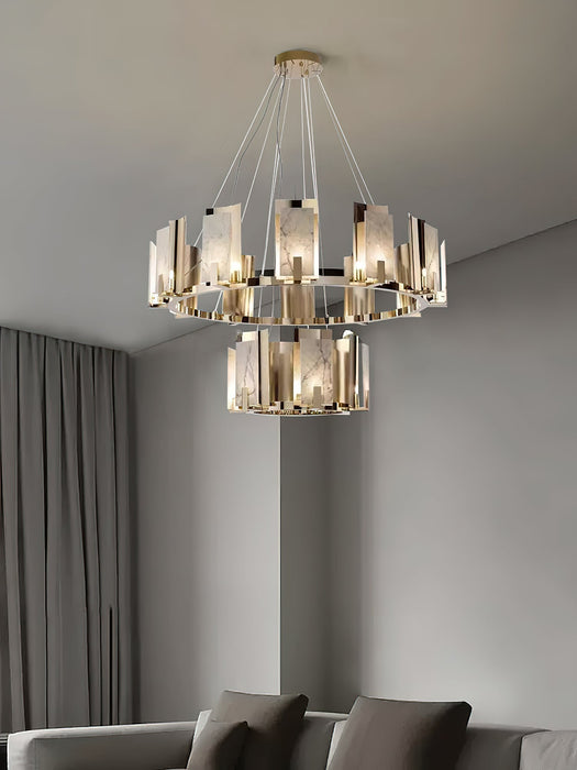 Jessie Alabaster Round Chandelier-DWHOME
