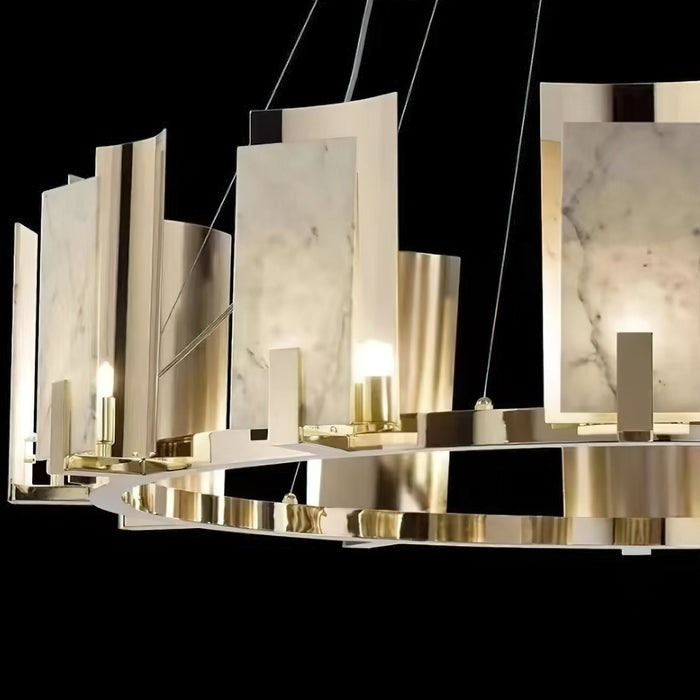 Jessie Alabaster Round Chandelier-DWHOME