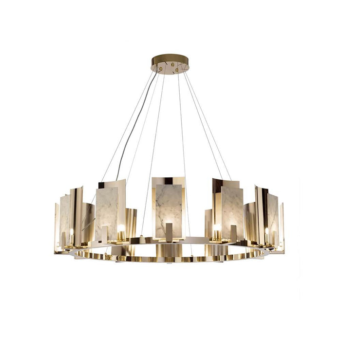 Jessie Alabaster Round Chandelier-DWHOME