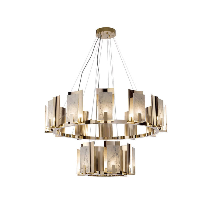 Jessie Alabaster Round Chandelier-DWHOME