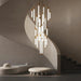 Kate Modern Gold Tube LED Staircase Chandelier - DWHOME