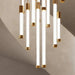 Kate Modern Gold Tube LED Staircase Chandelier - DWHOME