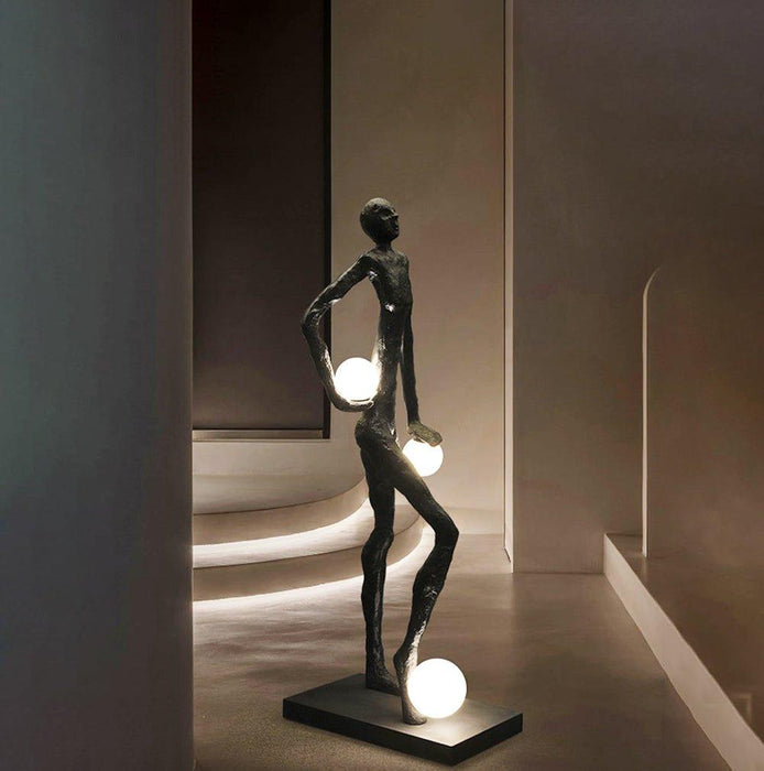 Kicking Ball Sculpture Character Floor Lamp - DWHOME