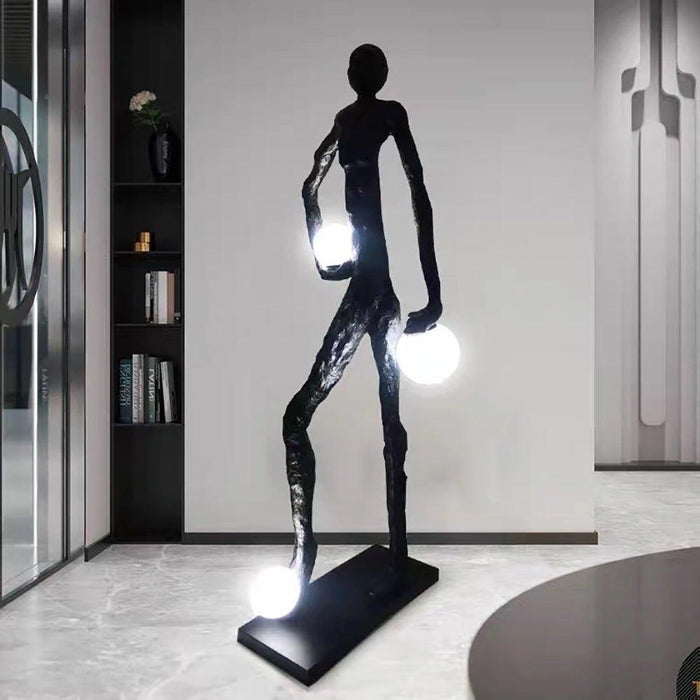Kicking Ball Sculpture Character Floor Lamp - DWHOME