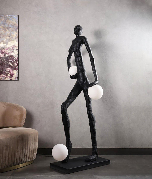 Kicking Ball Sculpture Character Floor Lamp - DWHOME