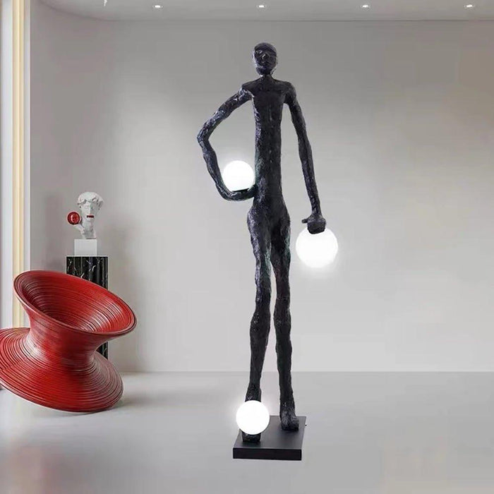 Kicking Ball Sculpture Character Floor Lamp - DWHOME