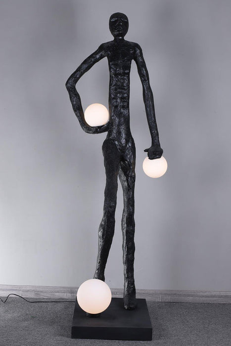 Kicking Ball Sculpture Character Floor Lamp - DWHOME