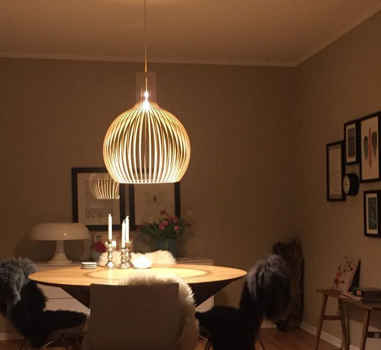 LED Wood Bird Cage Pendant Light - DWHOME