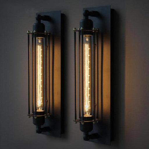 Long Pencil Cage Industrial Retro Wall Light-DWHOME