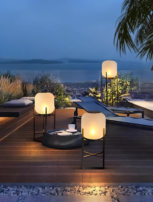 Lantern Outdoor Solar Floor Lamp-DWHOME