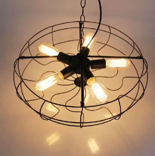 Lars Retro Caged Fan Lamp - DWHOME