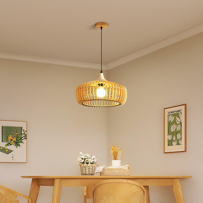 Lattice Nest Wooden Pendant Lamp-DWHOME
