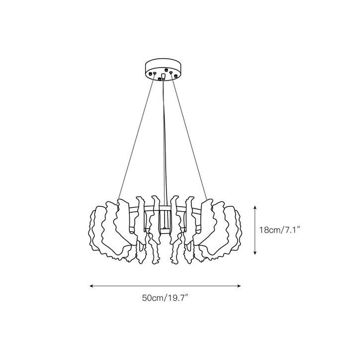 Leaf Glass Chandelier-DWHOME