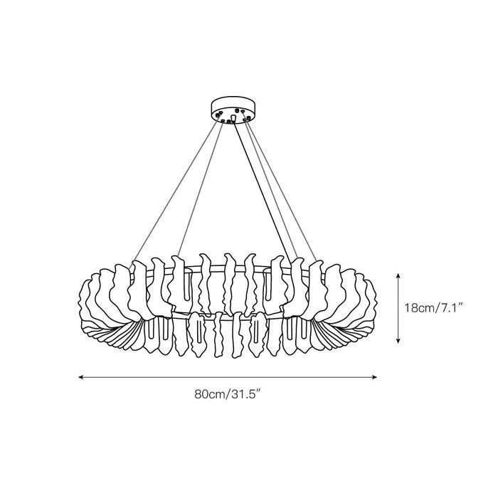 Leaf Glass Chandelier-DWHOME