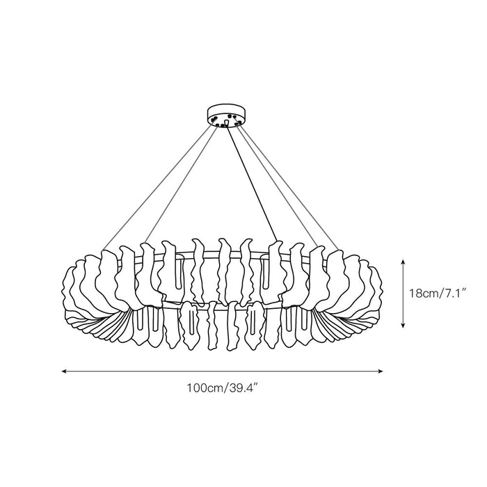 Leaf Glass Chandelier-DWHOME