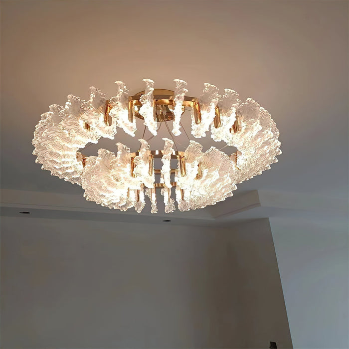 Leaf Glass Chandelier-DWHOME