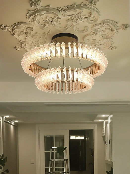 Leaf Glass Chandelier-DWHOME