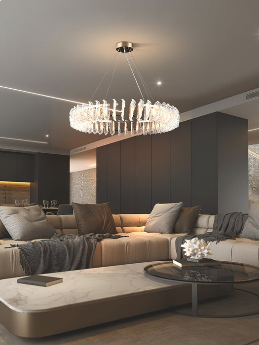 Leaf Glass Chandelier-DWHOME