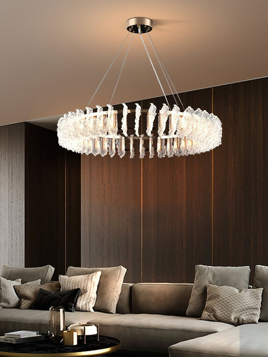 Leaf Glass Chandelier-DWHOME