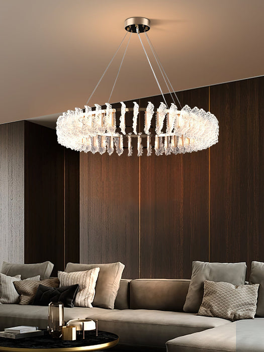 Leaf Glass Chandelier-DWHOME