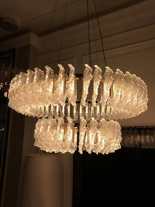 Leaf Glass Chandelier-DWHOME