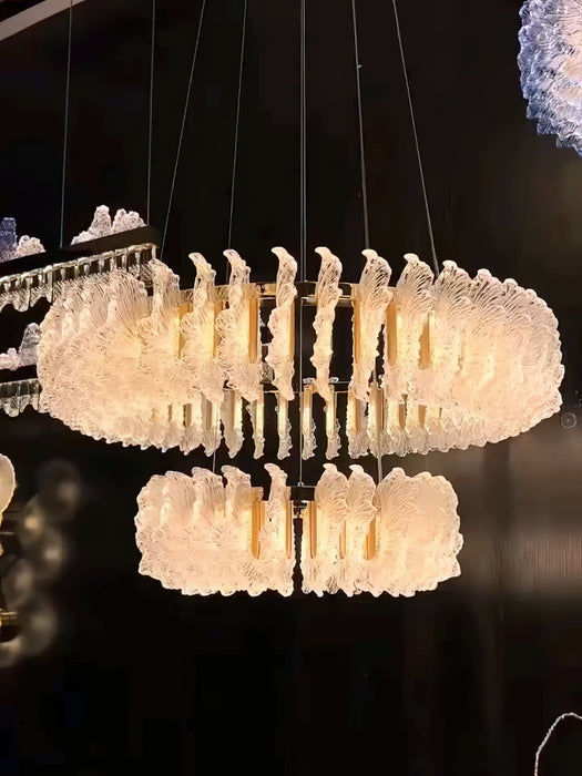 Leaf Glass Chandelier-DWHOME