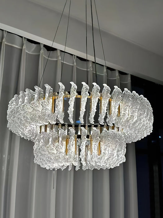 Leaf Glass Chandelier-DWHOME