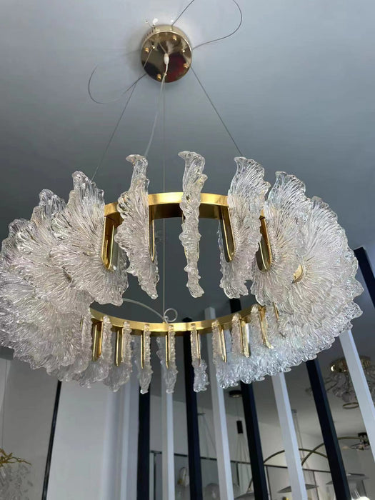 Leaf Glass Chandelier-DWHOME