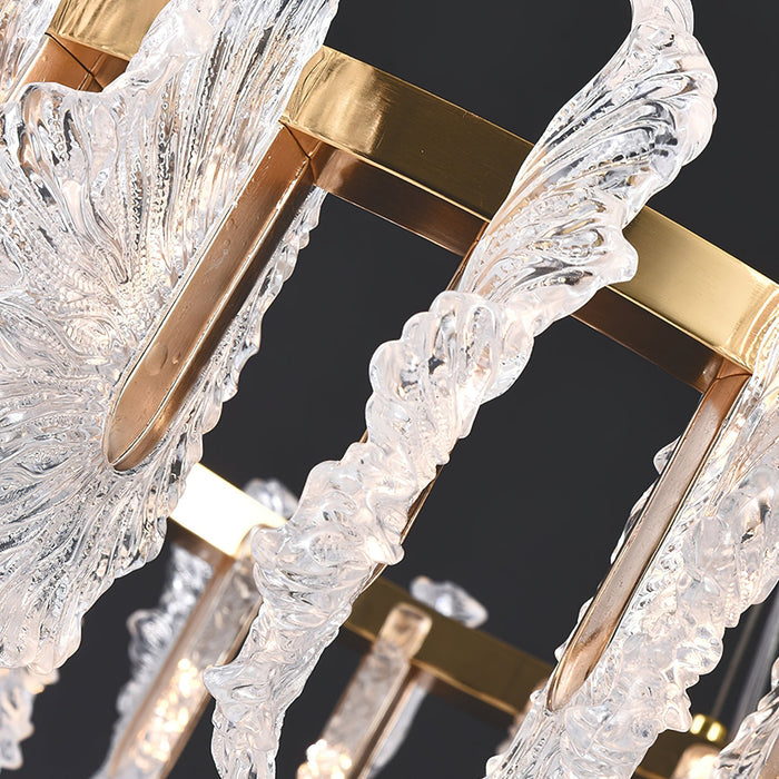Leaf Glass Chandelier-DWHOME