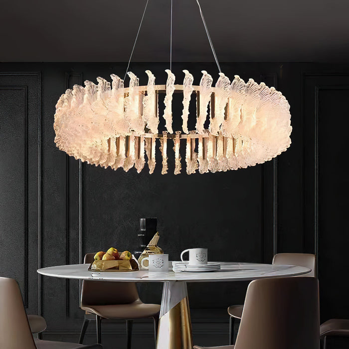 Leaf Glass Chandelier-DWHOME