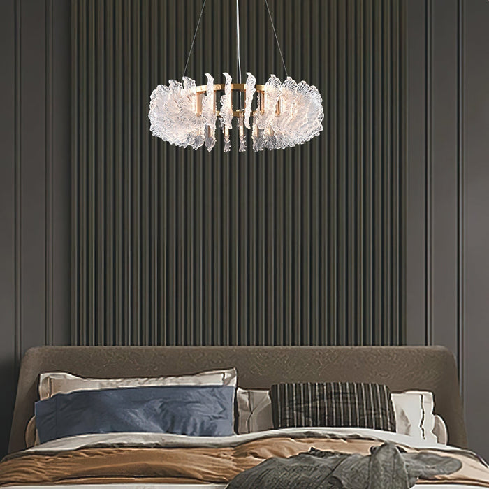 Leaf Glass Chandelier-DWHOME