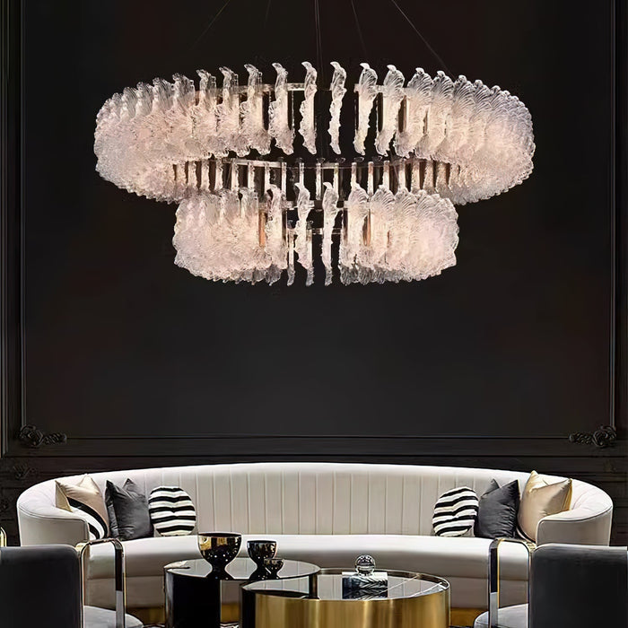 Leaf Glass Chandelier-DWHOME